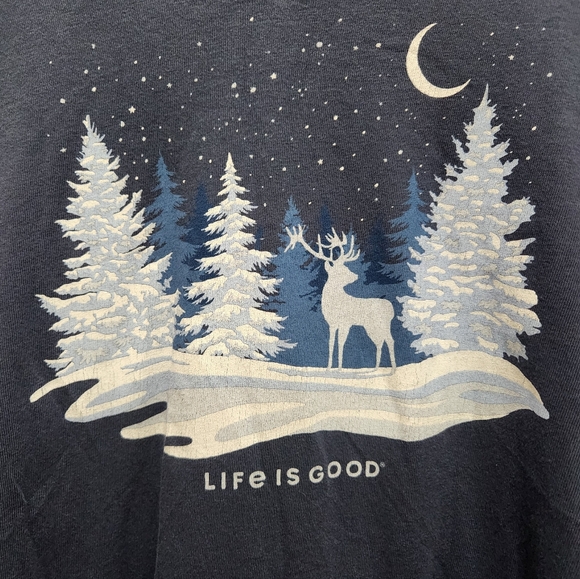 LIFE IS GOOD Midnight Blue Winter Graphic Crusher Tee Plus Womens Size XXXL - Picture 3 of 5
